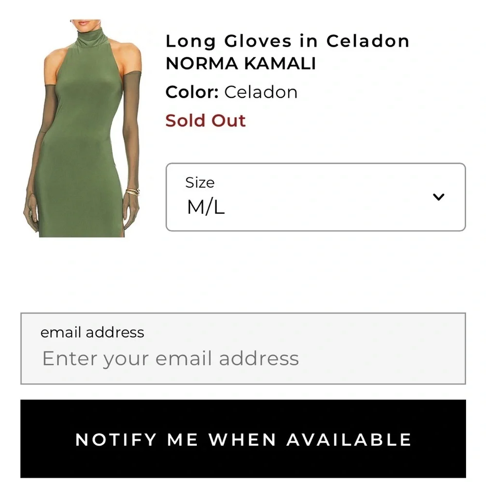 Anthropologie Norma Kamali Long celadon Gloves M/L New wtag